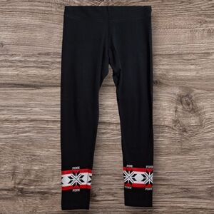 PinkYoga Black and Red Woman's Leggings - Size M, Yoga, Athletic, Leisure. Gym